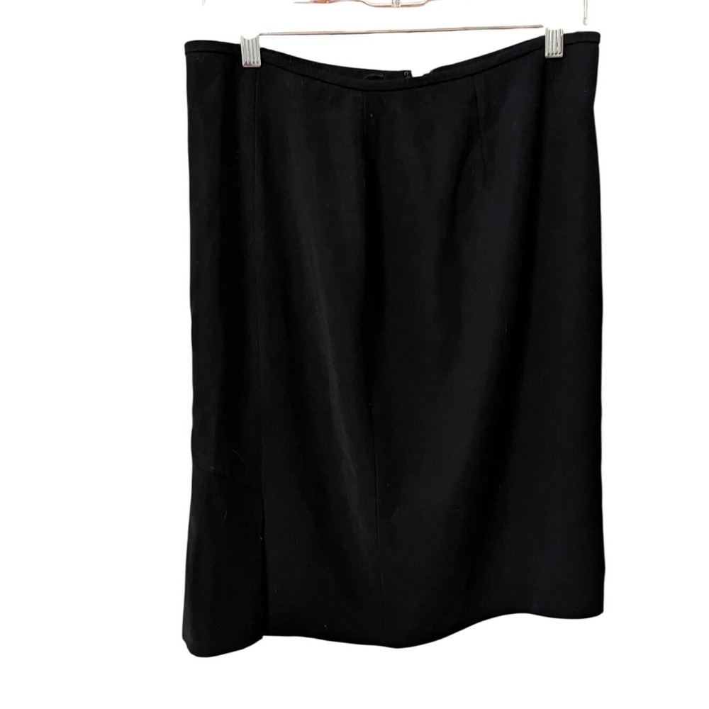 Liz‎ Claiborne Petite Black Career Skirt Tulip Hem Professional Size 12P